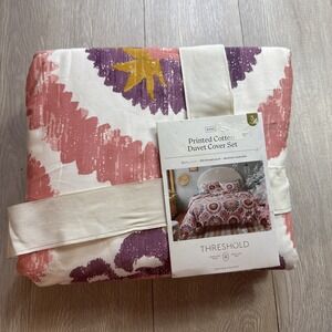 Cotton Duvet Cover and Sham Set - Threshold King New Retails $89 Graphic New